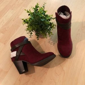 NEW!!! Burgundy Suede Booties
